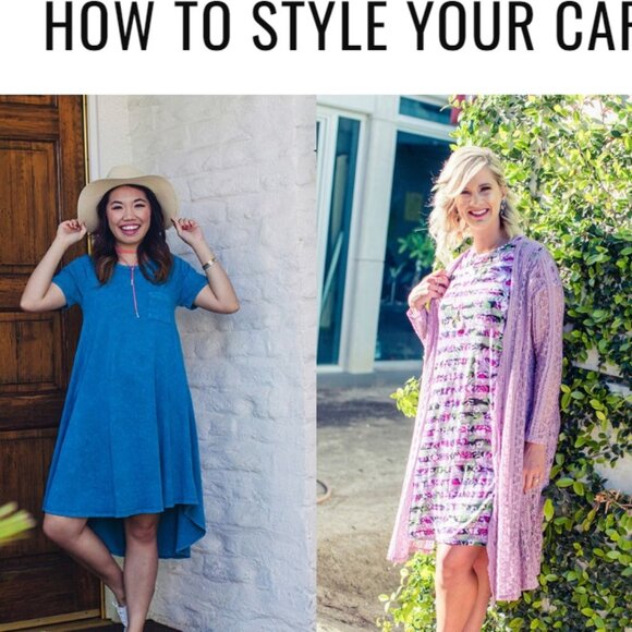 New LULAROE Charcoal Gray / Ivory Carly Dress S 4 6 - Picture 4 of 6